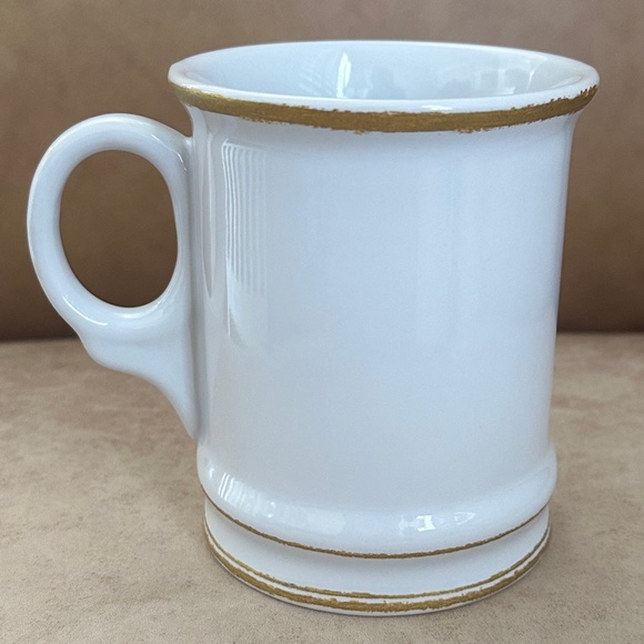 Set of 3 Williams-Sonoma Gold Christmas Tree 4 1/2" Mug White/Gold Holiday - Picture 7 of 10